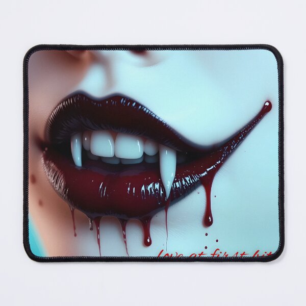 Item preview, Vampire Lips "Love at first bite" | Dark Humor, Gothic Romance Art designed and sold by EnigmaticGoth.