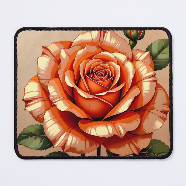 Item preview, Coral Red Rose Illustration – Pastel Coral Background designed and sold by EmeraldeaArt.