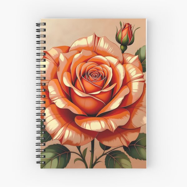 Item preview, Coral Red Rose Illustration – Pastel Coral Background designed and sold by EmeraldeaArt.