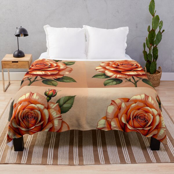Item preview, Coral Red Rose Illustration – Pastel Coral Background designed and sold by EmeraldeaArt.