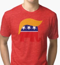 Donald Trump Hair GOP Elephant Logo ©TrumpCentral.org Tri-blend T-Shirt