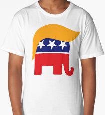 Donald Trump Hair GOP Elephant Logo ©TrumpCentral.org Long T-Shirt