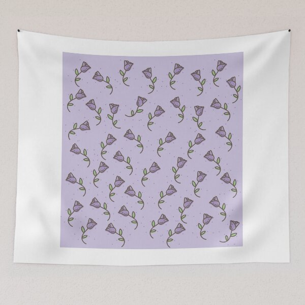 Item preview, Patrón de pequeñas flores moradas sobre un fondo lila designed and sold by Jamildesign.
