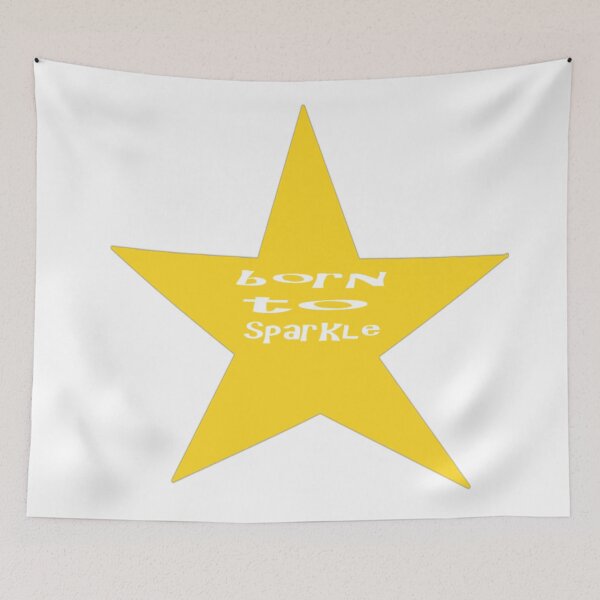 Item preview, Bold Yellow Star With The Inspirational 'Born To Sparkle'  designed and sold by Beautiful art store.
