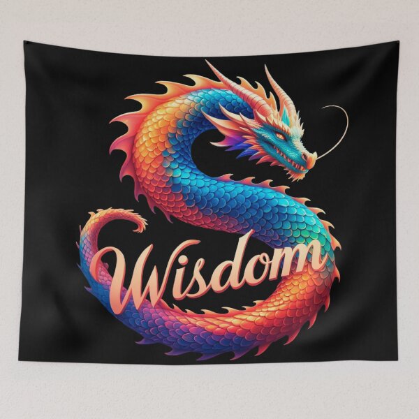 Item preview, Wisdom: Graphic tee with a dragon print designed and sold by StickerArt Shop.