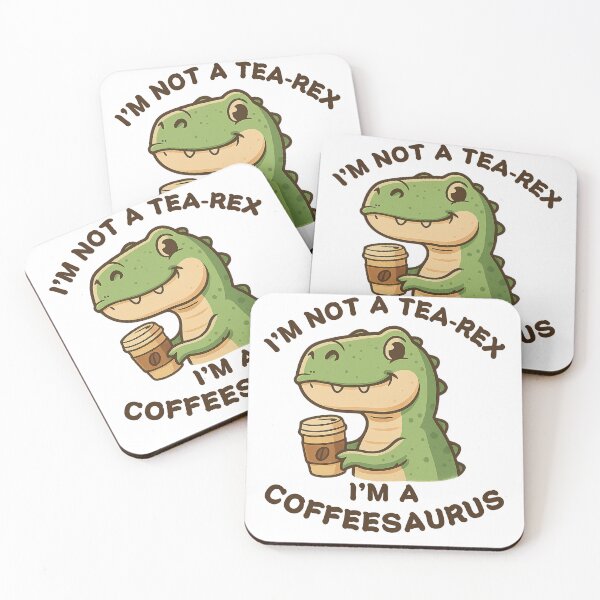 Item preview, I’m Not a Tea-Rex I’m a Coffeesaurus Funny Dinosaur Coffee T-Shirt designed and sold by Ajdaprint.