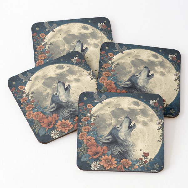 Item preview, Wolf & flowers 2 designed and sold by Myriad Finds.