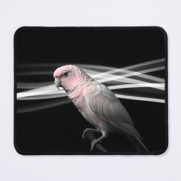 Item preview, Pale Pink Bourke Parrot – Rose Parakeet on Twig Illustration designed and sold by EmeraldeaArt.