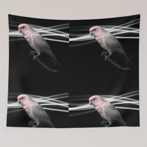 Item preview, Pale Pink Bourke Parrot – Rose Parakeet on Twig Illustration designed and sold by EmeraldeaArt.
