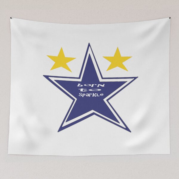 Item preview, Born to Sparkle: Bold Blue Star with Yellow Stars  designed and sold by Beautiful art store.