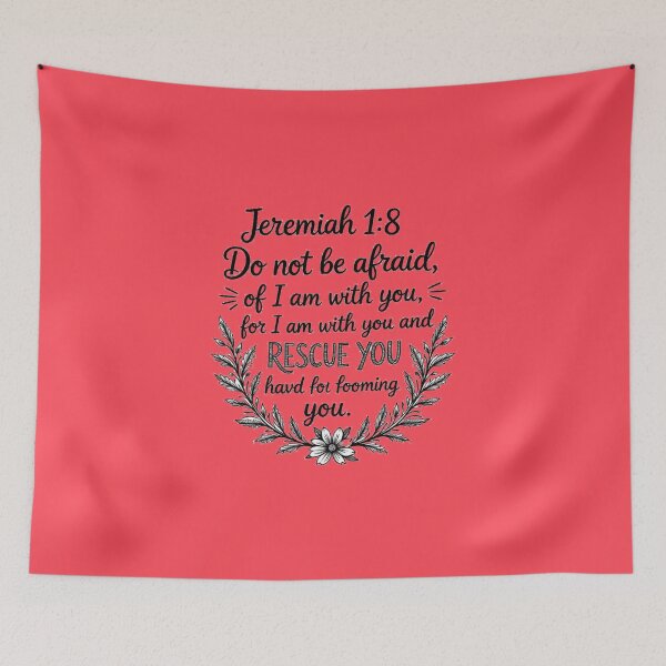 Item preview, Jeremiah 1:8 Bible Verse Sketch – “Do Not Be Afraid, I Am With You to Rescue You”  designed and sold by PaintMeWorld.