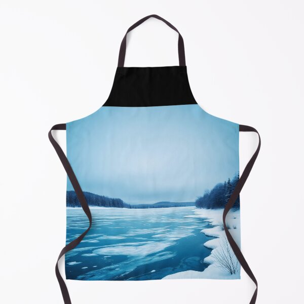 Item preview, Winter Landscape – Snowy Frozen River in Blue Hues designed and sold by EmeraldeaDesign.