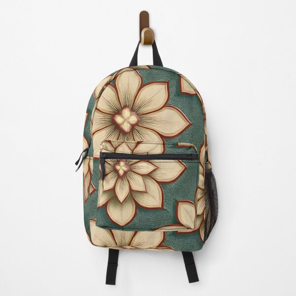 Item preview, Vintage Beige Floral on Teal designed and sold by SassyArtistry.