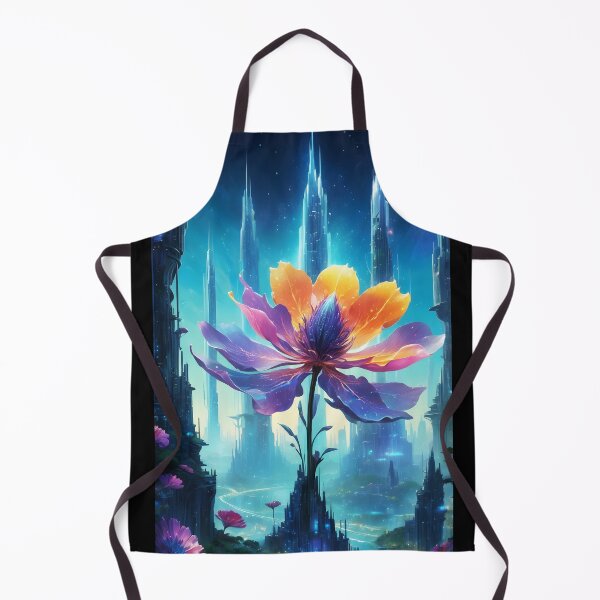 Item preview, Utopian Fantasy City – Giant Blooming Flower Among Skyscrapers designed and sold by EmeraldeaArt.