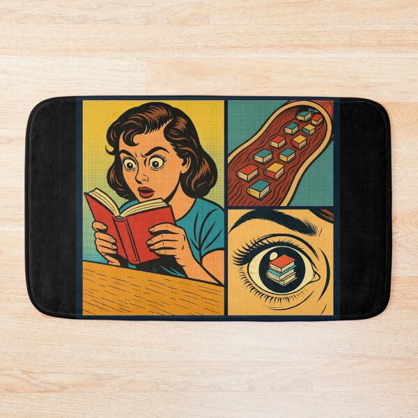 Item preview, Book Addict Retro Comic Sticker – Requiem for a Dream Parody Pop Art designed and sold by JacobKAurumhead.