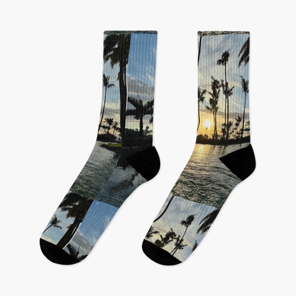 Item preview, Tropical Sunset with Palm Silhouettes designed and sold by TrisaThyme.