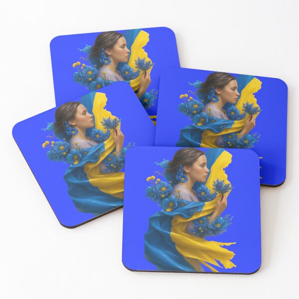 Item preview, Ukrainian Spirit – Woman with Flag & Flowers | Patriotic 3D CGI Art designed and sold by NeonCore.