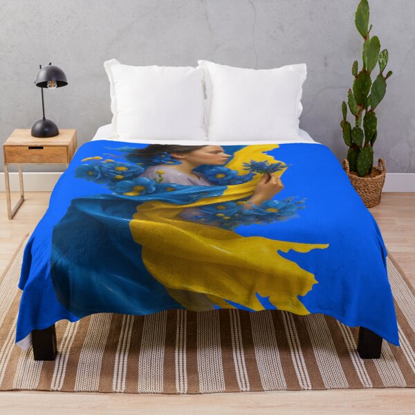 Item preview, Ukrainian Spirit – Woman with Flag & Flowers | Patriotic 3D CGI Art designed and sold by NeonCore.