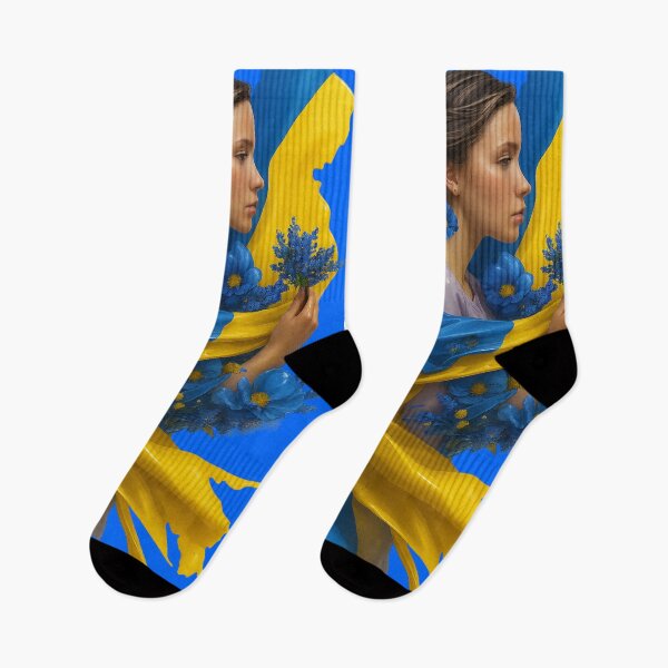 Item preview, Ukrainian Spirit – Woman with Flag & Flowers | Patriotic 3D CGI Art designed and sold by NeonCore.