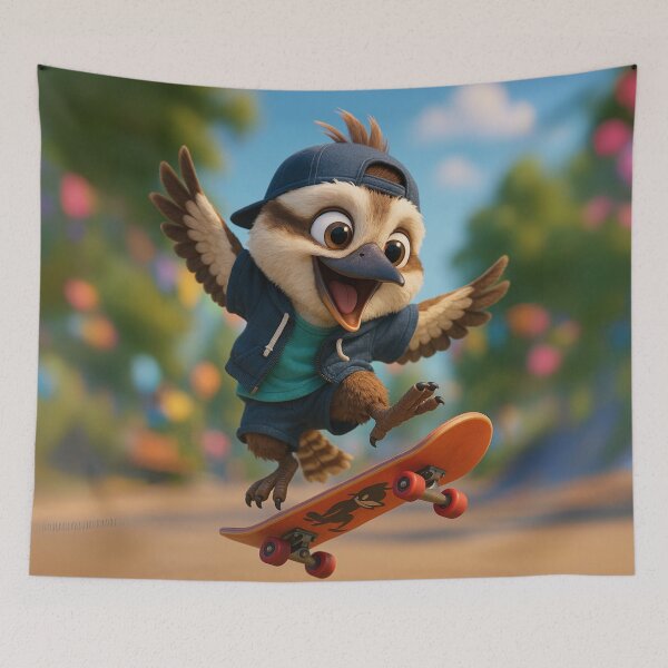 Item preview, Skater Kookaburra Laughing designed and sold by Sillytoe.