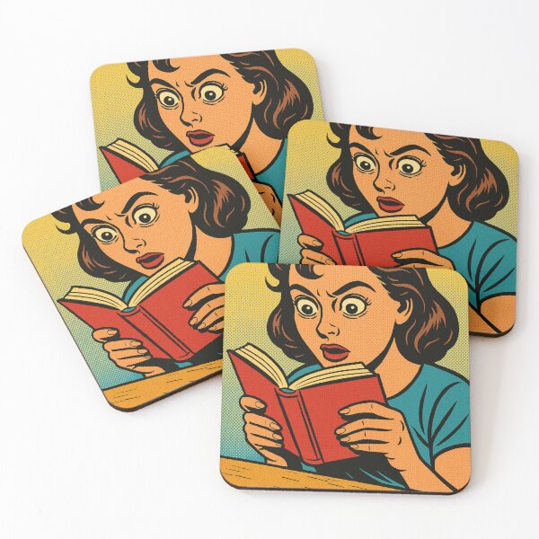 Item preview, Book Addict Retro Comic Sticker – Shocked Reader Pop Art Illustration designed and sold by JacobKAurumhead.