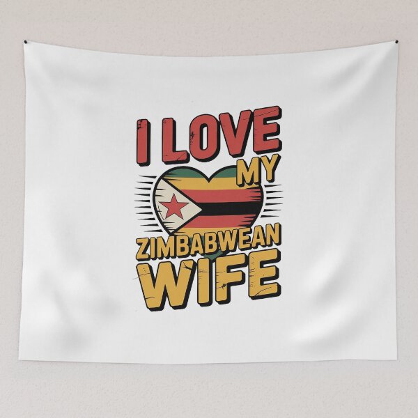 Item preview, I Love My Zimbabwean Wife - zimbabwe, zimbabwean, zimbabwean flag, zimbabwe flag, africa, zimbabwean husband, designed and sold by The Hobby Bunny.
