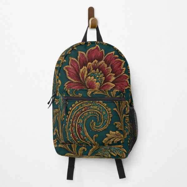 Item preview, Dark Teal Baroque Floral Pattern designed and sold by SassyArtistry.