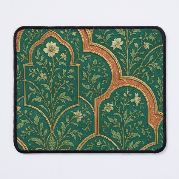 Item preview, Teal Gold Mughal Floral Pattern designed and sold by SassyArtistry.