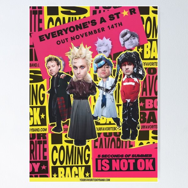 5 seconds of summer のサイン入りポスター 5 seconds of summer のサイン入りポスター 5 seconds of summer