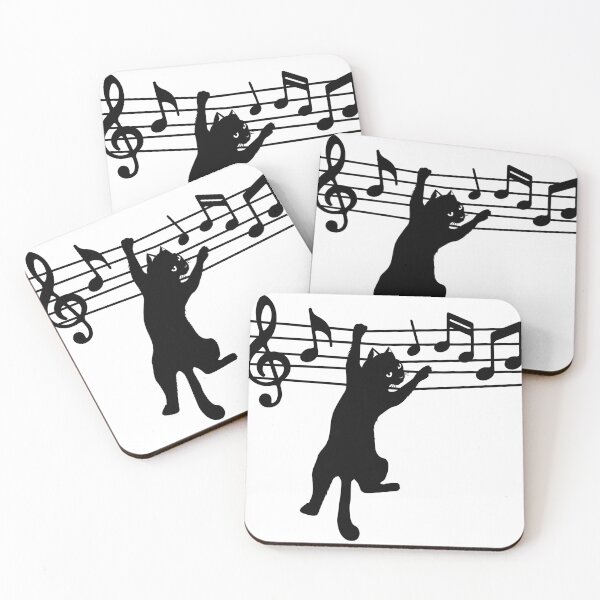 Item preview, Cat Playing Clef Notes, funny music cat designed and sold by Kondi-Art.