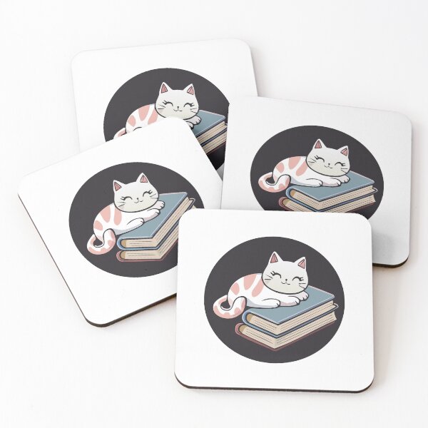 Item preview, Cat falling asleep on books designed and sold by jazzydevil.