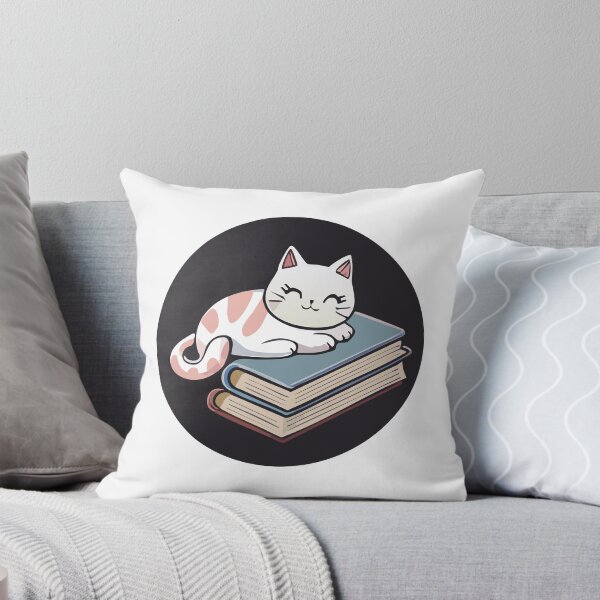 Item preview, Cat falling asleep on books designed and sold by jazzydevil.