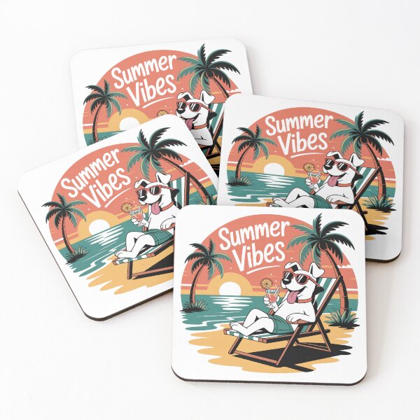 Item preview, Summer Vibes Dog on the Beach Sunset designed and sold by WitchyWhisper.