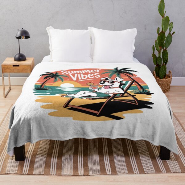 Item preview, Summer Vibes Dog on the Beach Sunset designed and sold by WitchyWhisper.