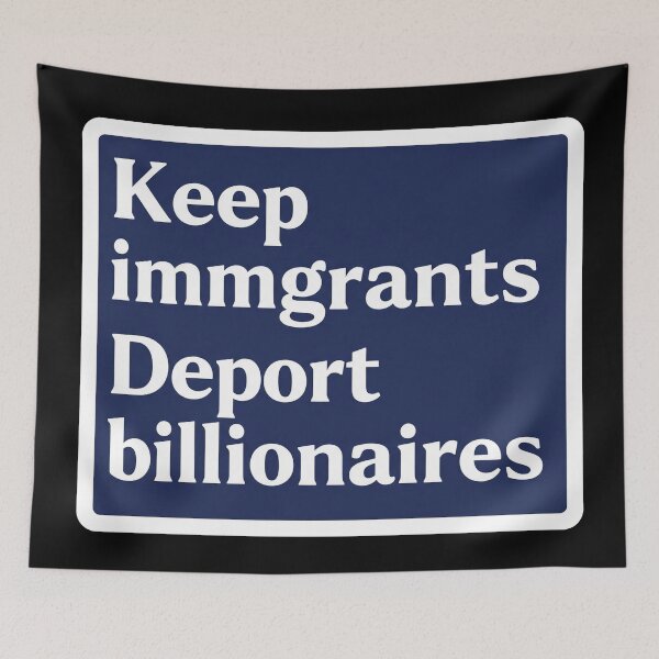 Item preview, Keep Immigrants Deport Billionaires  Navy designed and sold by Owcomm.