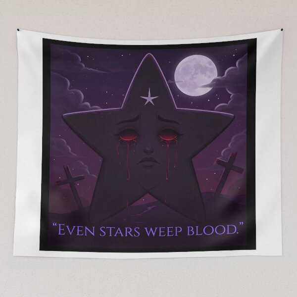 Item preview, Sad Crying Star "Even stars weep blood." | Celestial Goth, Dark Fantasy Art designed and sold by EnigmaticGoth.