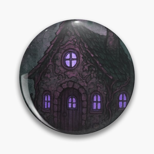 Item preview, Haunted Storybook Cottage | dark spooky house purple designed and sold by thatgirlrenee91.