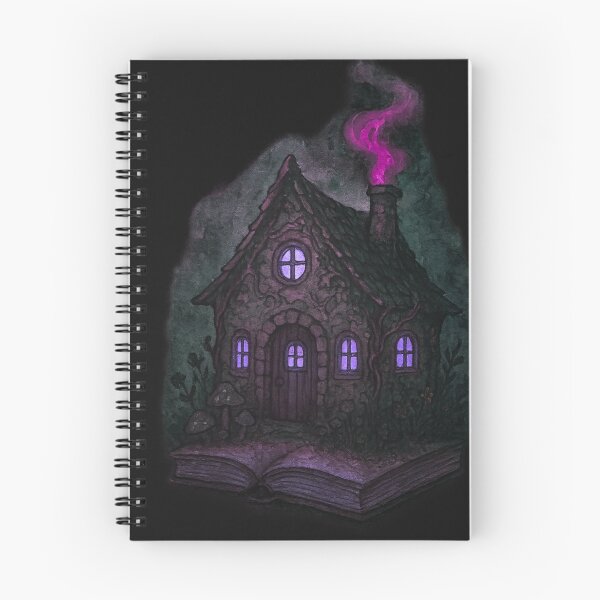 Item preview, Haunted Storybook Cottage | dark spooky house purple designed and sold by thatgirlrenee91.