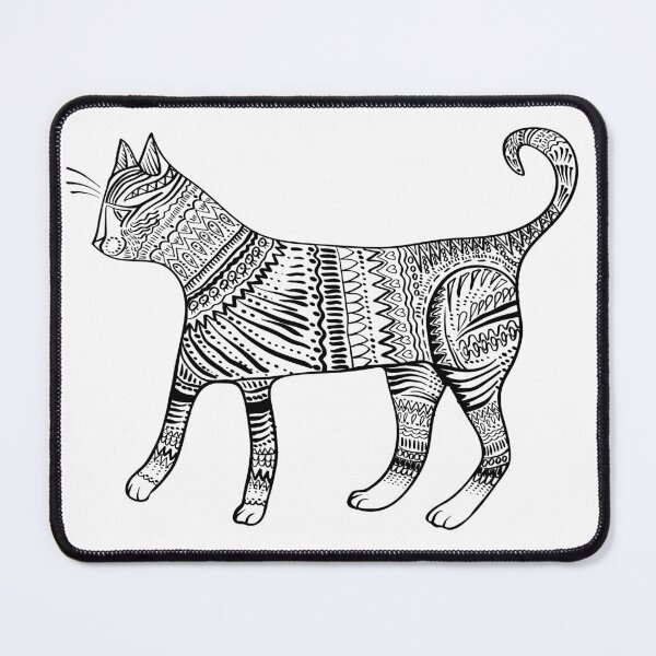 Item preview, black and white doodle cat designed and sold by Olga Lashko.