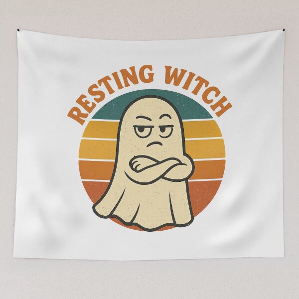 Item preview, Resting Witch Face Ghost – Funny Retro Halloween Design designed and sold by DailyDrivesct.