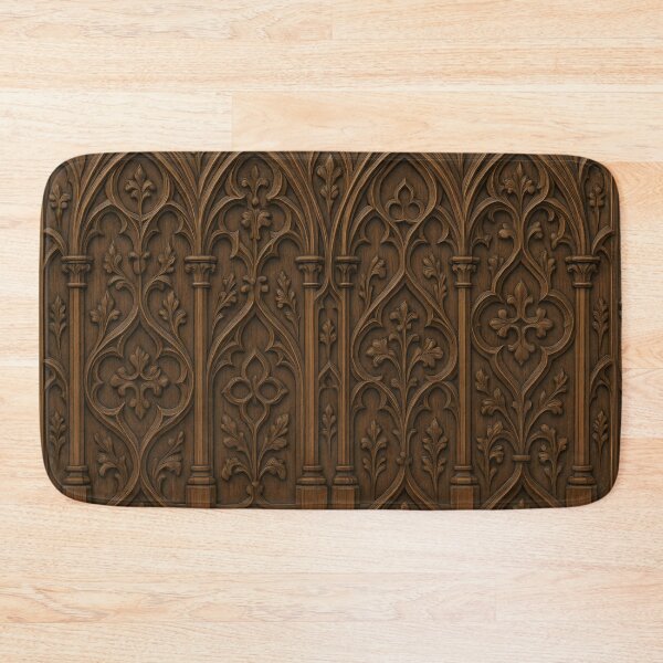 Item preview, Dark Brown Gothic Wood Carving Pattern designed and sold by SassyArtistry.