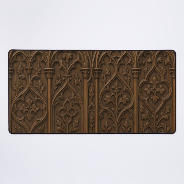 Item preview, Dark Brown Gothic Wood Carving Pattern designed and sold by SassyArtistry.