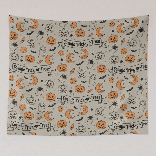 Item preview, Cosmic Trick-or-Treat T-Shirt | Cute Astronaut Pumpkin Pattern Tee | Vintage Spooky Space Art designed and sold by Hostar2024.