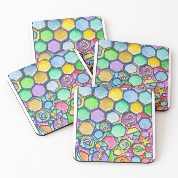 Item preview, Hexagonal Order to Chaos Stained Glass Motif designed and sold by Vesign Designs.