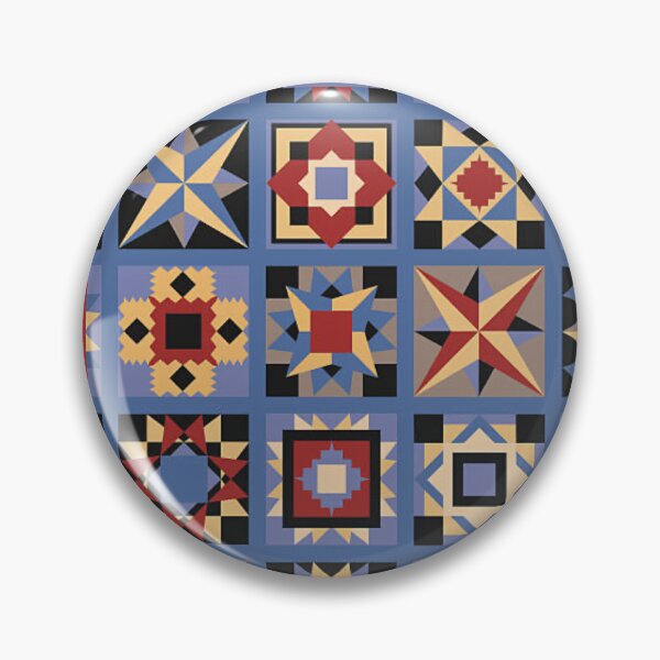 Item preview, Vintage Patchwork Quilt Pattern – Folk Art Star Block Design designed and sold by pnkrose.