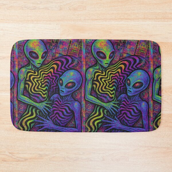 Item preview, Neon Psychedelic Alien Duo designed and sold by weirdfishes123.