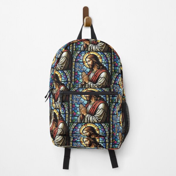 Item preview, Pray for Us Stained Glass Jesus Art Sticker" designed and sold by Origen88.