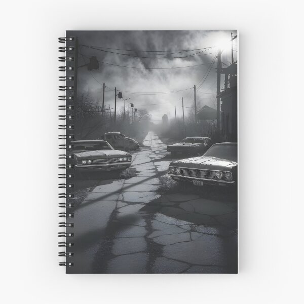Item preview, Foggy Abandoned City Street with Classic Cars and Streetlight designed and sold by corbo land.