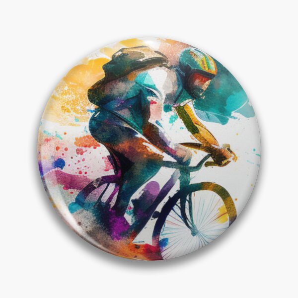 Item preview, Watercolor Bicyclist designed and sold by CraftedHome.