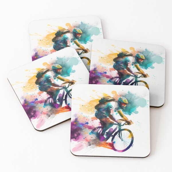 Item preview, Watercolor Bicyclist designed and sold by CraftedHome.